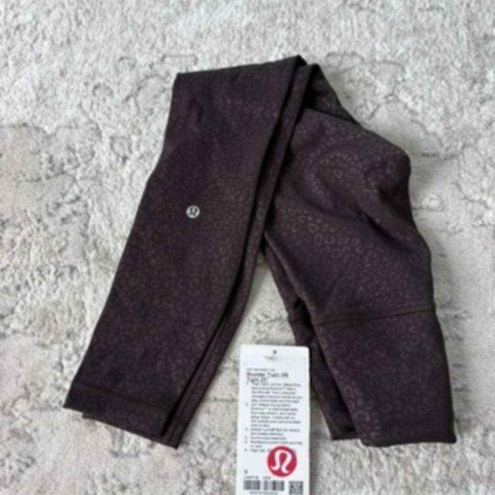 NWT Lululemon Wunder Train High-Rise Tight 25" Leopardo Shift Micro Emboss Brown